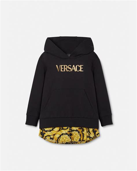 versace textured logo hoodie|Versace barocco hoodie.